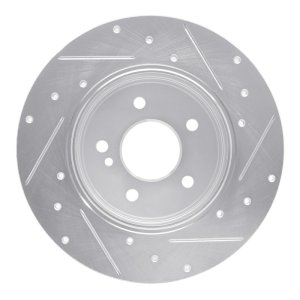 Mercedes-Benz C230 Brake Rotor (1) - Rear Left - R1 Concepts - Drilled & Slotted - Silver - `94-`11